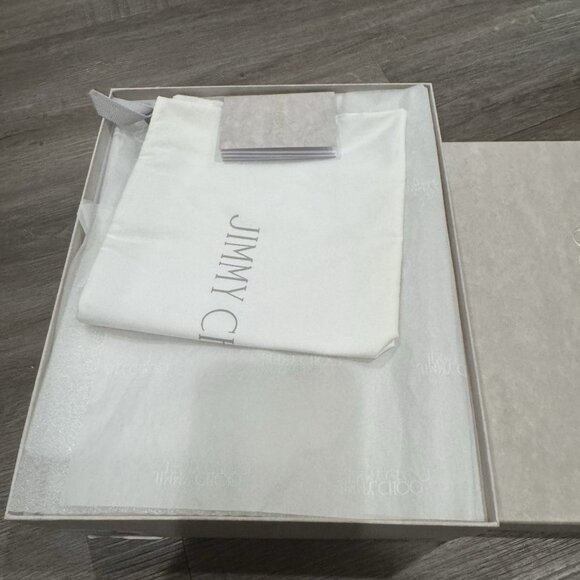 Jimmy Choo Minny 85 mm Gold Metallic Lizard Print Leather Heels Sandals - Picture 11 of 13